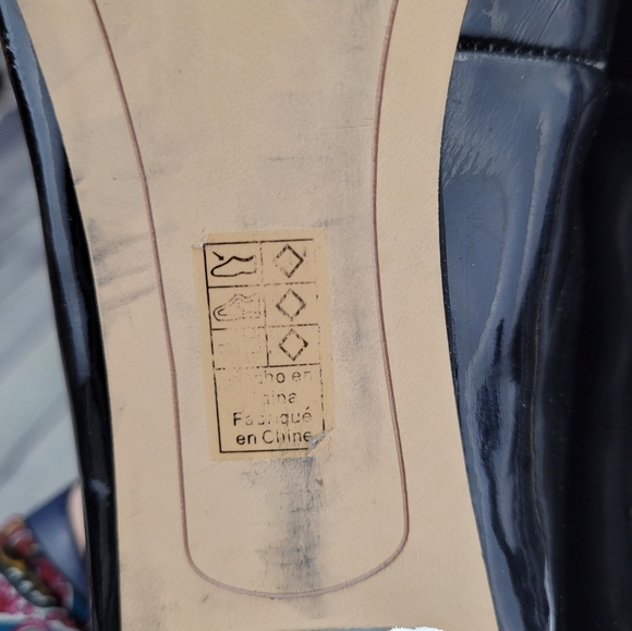 SAM EDELMAN | Camdyn almond toe faux/vegan patent pumps heels - Picture 10 of 11